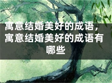 寓意结婚美好的成语，寓意结婚美好的成语有哪些