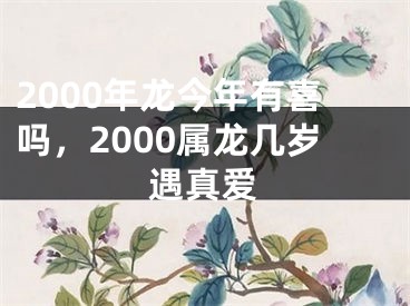 2000年龙今年有喜吗,2000属龙几岁遇真爱