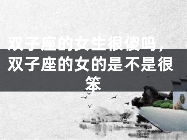 双子座的女生很傻吗,双子座的女的是不是很笨