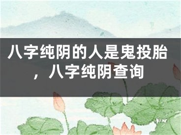 八字纯阴的人是鬼投胎，八字纯阴查询