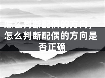 怎么判断配偶的方向,怎么判断配偶的方向是否正确