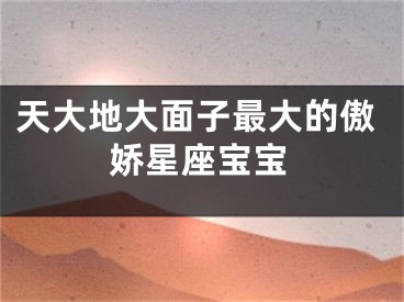 天大地大面子最大的傲娇星座宝宝