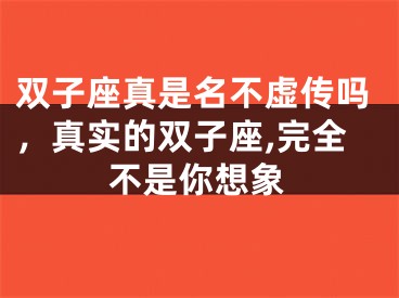 双子座真是名不虚传吗，真实的双子座,完全不是你想象