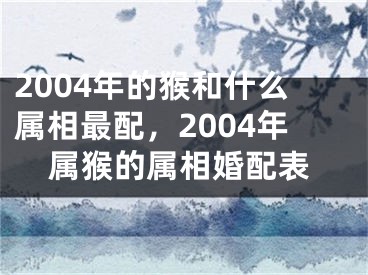 2004年的猴和什么属相最配,2004年属猴的属相婚配表