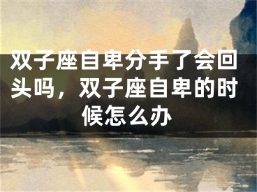 双子座自卑分手了会回头吗，双子座自卑的时候怎么办