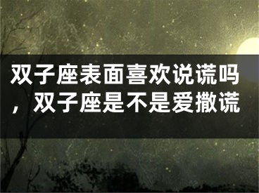 双子座表面喜欢说谎吗，双子座是不是爱撒谎