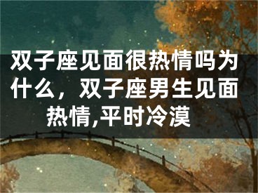 双子座见面很热情吗为什么，双子座男生见面热情,平时冷漠