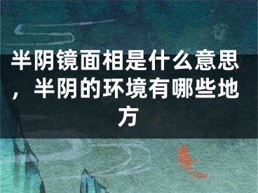 半阴镜面相是什么意思，半阴的环境有哪些地方