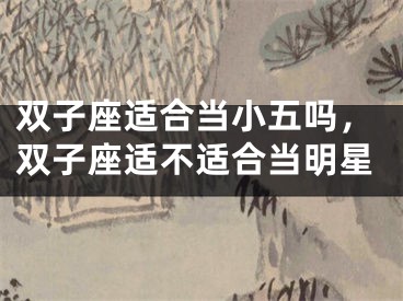 双子座适合当小五吗，双子座适不适合当明星