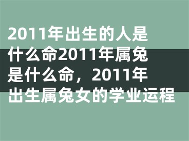 2011年出生的人是什么命2011年属兔是什么命,2011年出生属兔女的学业运程