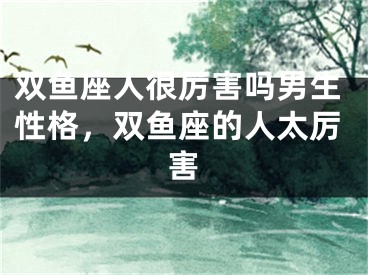 双鱼座人很厉害吗男生性格,双鱼座的人太厉害