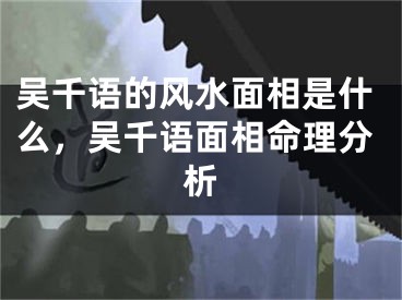 吴千语的风水面相是什么,吴千语面相命理分析
