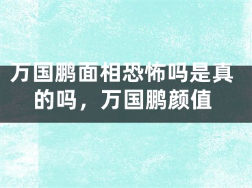 万国鹏面相恐怖吗是真的吗,万国鹏颜值