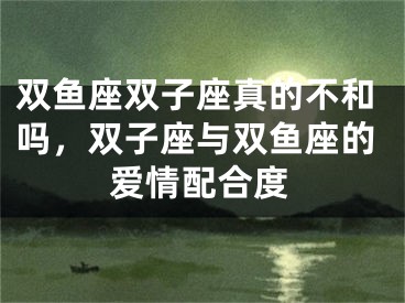 双鱼座双子座真的不和吗，双子座与双鱼座的爱情配合度