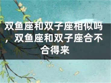 双鱼座和双子座相似吗，双鱼座和双子座合不合得来