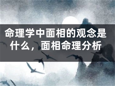 命理学中面相的观念是什么,面相命理分析