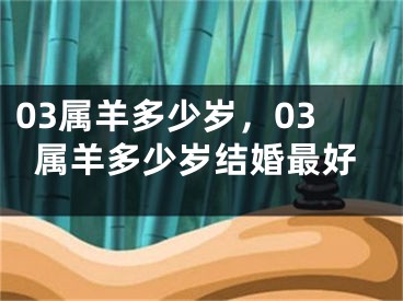 03属羊多少岁，03属羊多少岁结婚最好