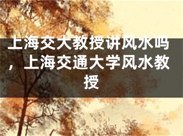 上海交大教授讲风水吗，上海交通大学风水教授