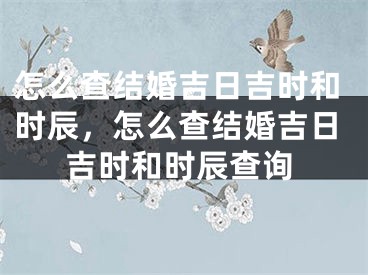 怎么查结婚吉日吉时和时辰,怎么查结婚吉日吉时和时辰查询