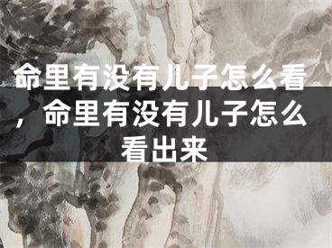 命里有没有儿子怎么看，命里有没有儿子怎么看出来