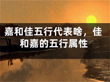 嘉和佳五行代表啥,佳和嘉的五行属性