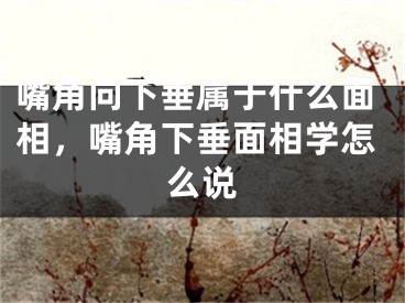 嘴角向下垂属于什么面相,嘴角下垂面相学怎么说