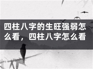 四柱八字的生旺强弱怎么看,四柱八字怎么看
