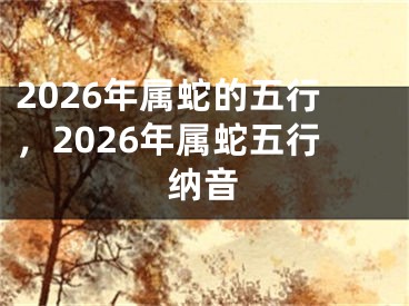 2026年属蛇的五行，2026年属蛇五行纳音