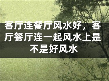 客厅连餐厅风水好,客厅餐厅连一起风水上是不是好风水