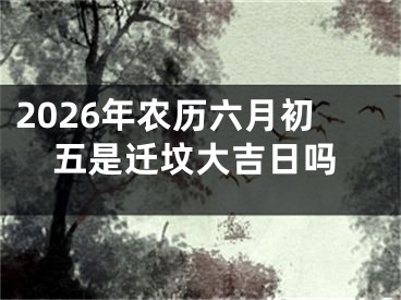 2026年农历六月初五是迁坟大吉日吗
