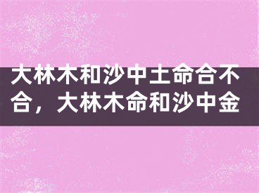 大林木和沙中土命合不合，大林木命和沙中金
