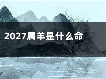 2027属羊是什么命