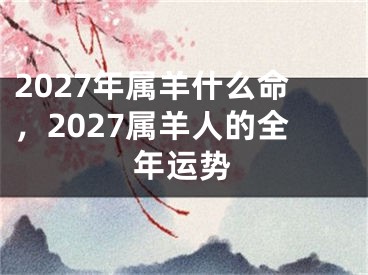 2027年属羊什么命，2027属羊人的全年运势