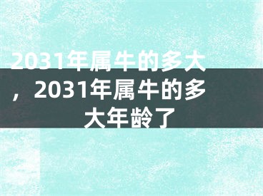 2031年属牛的多大，2031年属牛的多大年龄了