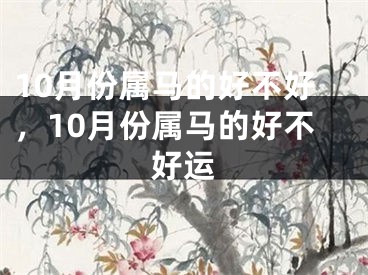 10月份属马的好不好,10月份属马的好不好运