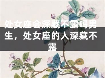 处女座会深藏不露吗男生，处女座的人深藏不露