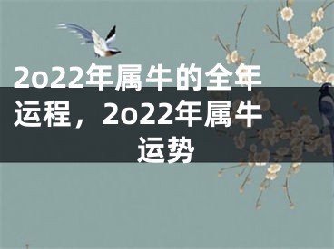 2o22年属牛的全年运程，2o22年属牛运势