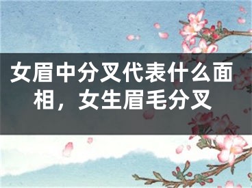女眉中分叉代表什么面相，女生眉毛分叉