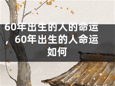 60年出生的人的命运，60年出生的人命运如何