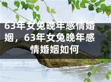 63年女兔晚年感情婚姻,63年女兔晚年感情婚姻如何