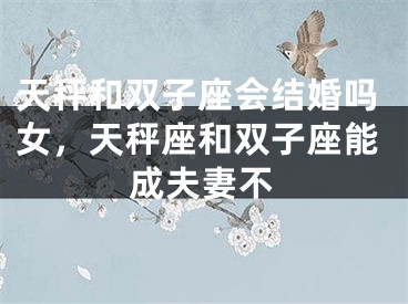 天秤和双子座会结婚吗女,天秤座和双子座能成夫妻不