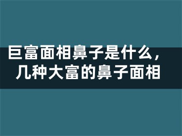 巨富面相鼻子是什么，几种大富的鼻子面相