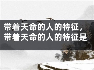 带着天命的人的特征,带着天命的人的特征是