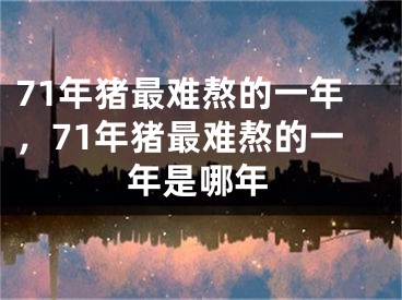 71年猪最难熬的一年,71年猪最难熬的一年是哪年
