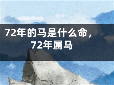 72年的马是什么命，72年属马