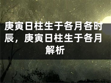 庚寅日柱生于各月各时辰，庚寅日柱生于各月解析