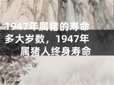 1947年属猪的寿命多大岁数，1947年属猪人终身寿命
