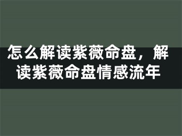 怎么解读紫薇命盘，解读紫薇命盘情感流年
