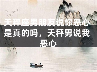 天秤座男朋友说你恶心是真的吗，天秤男说我恶心