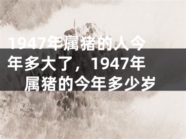 1947年属猪的人今年多大了，1947年属猪的今年多少岁